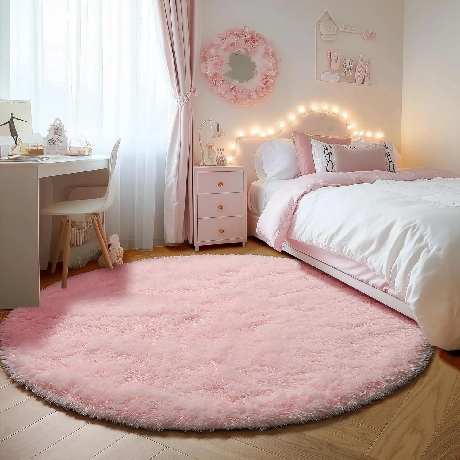 tapis rond gris moderne