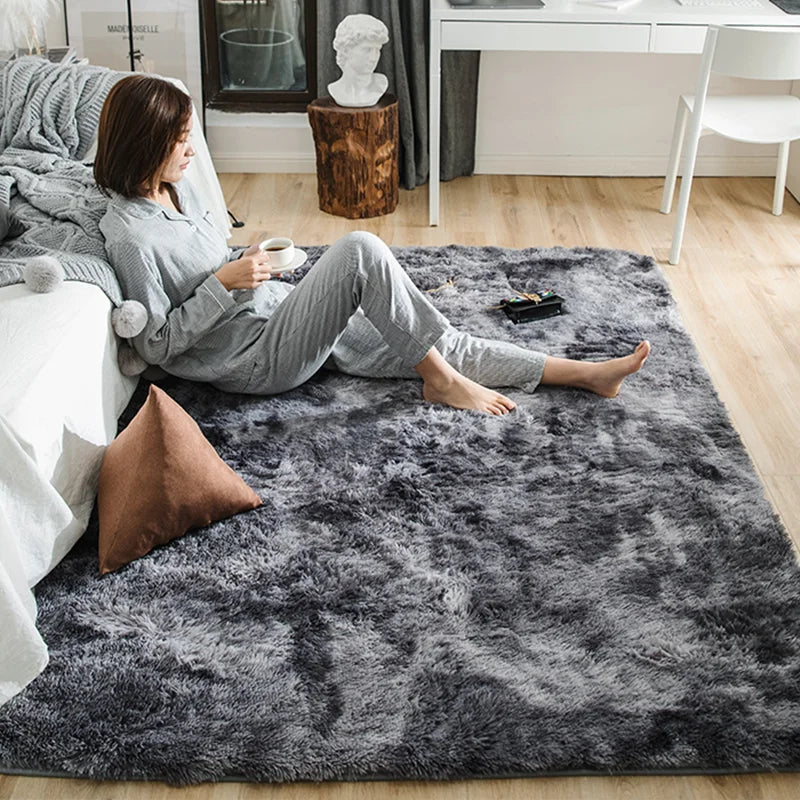 tapis rectangulaire gris moderne