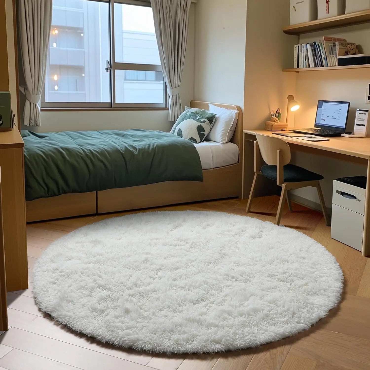 tapis rond gris moderne