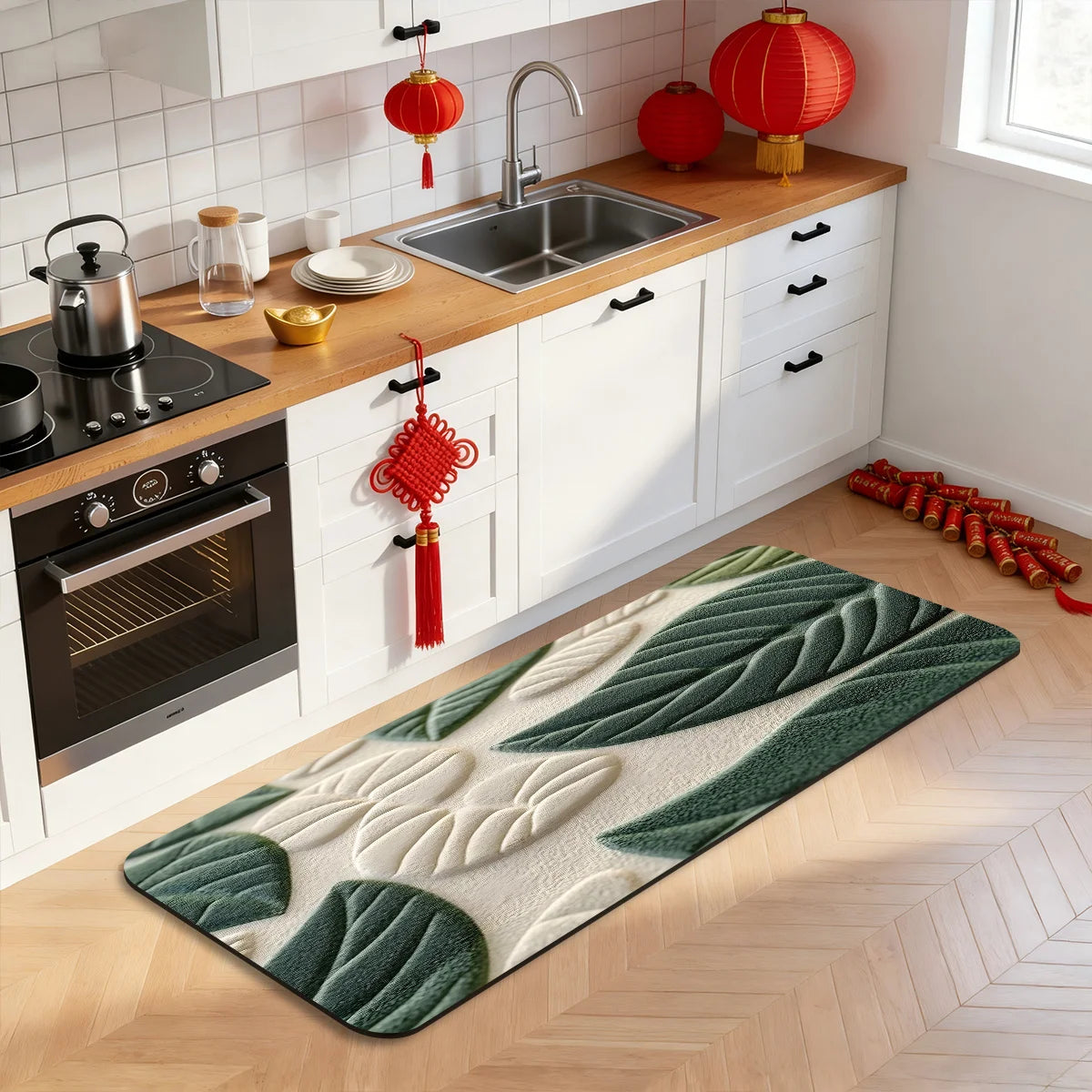 tapis fleuri moderne