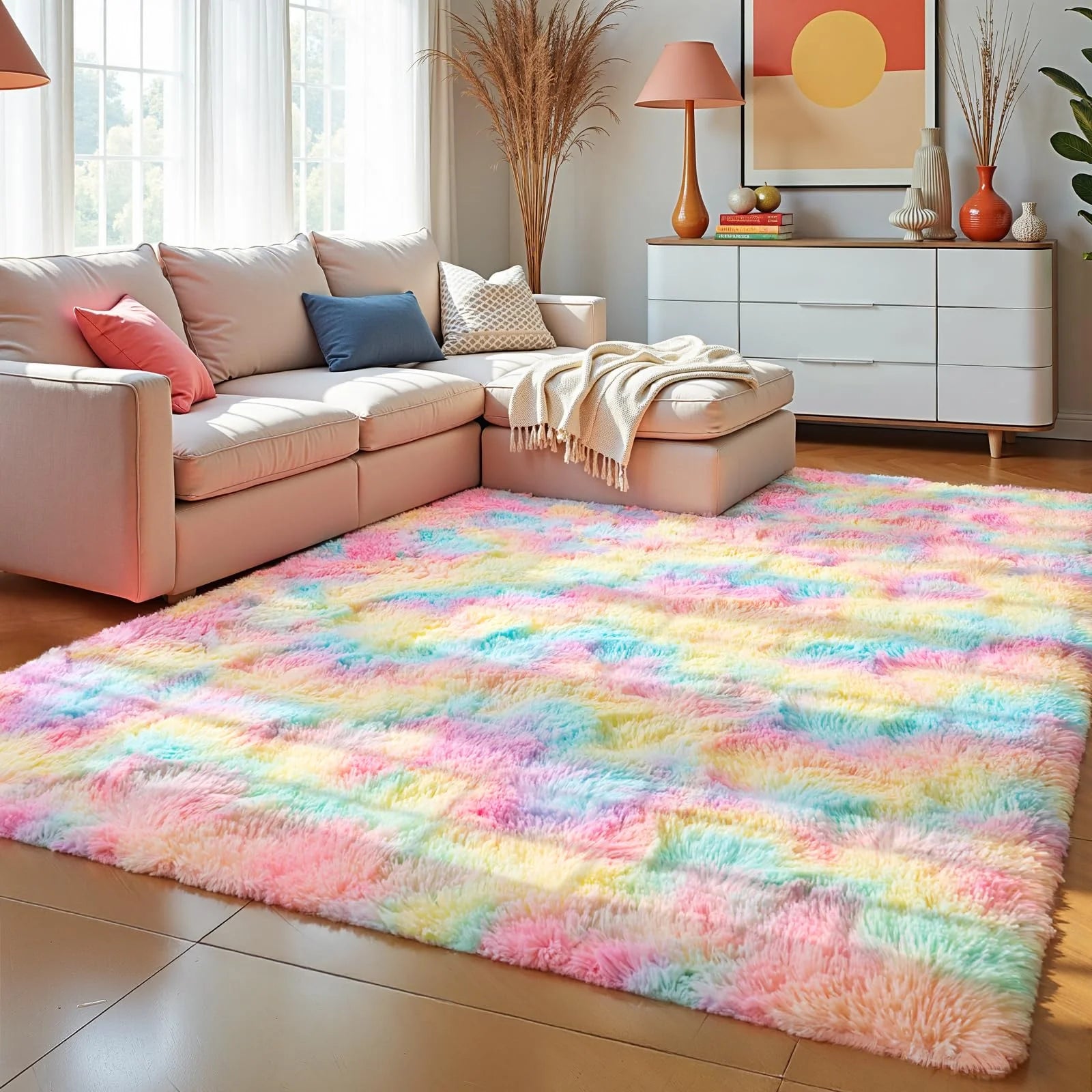 tapis modern poil haut
