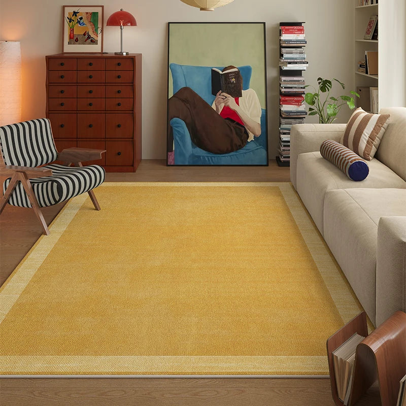 tapis moderne couleur moutarde