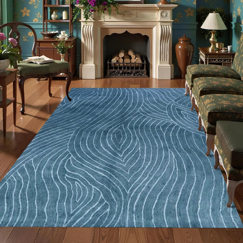 tapis moderne gris et bleu