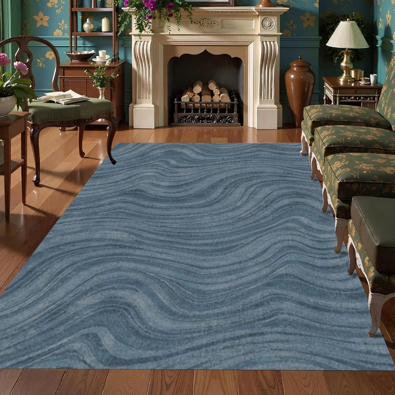 tapis moderne gris et bleu