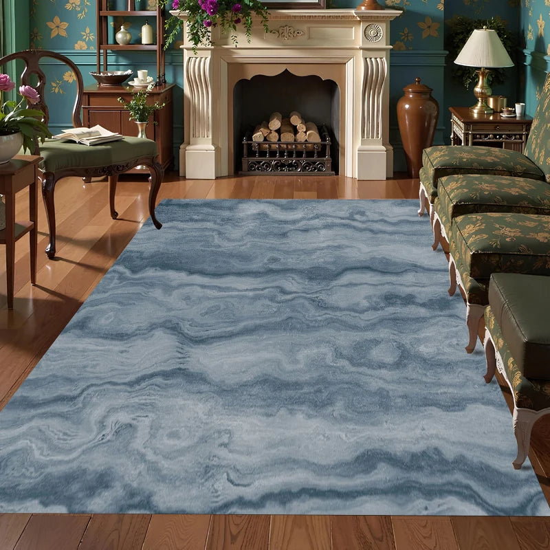 tapis moderne gris et bleu