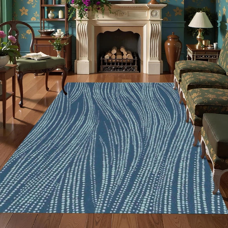 tapis moderne gris et bleu