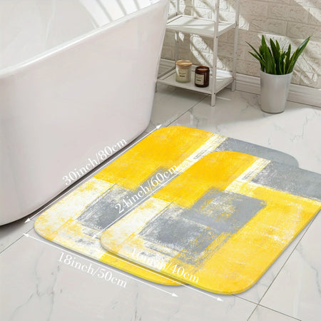 tapis moderne jaune et gris