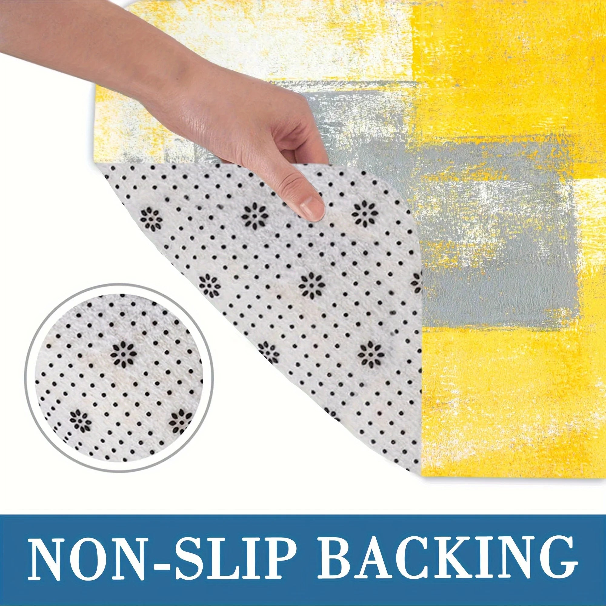 tapis moderne jaune et gris