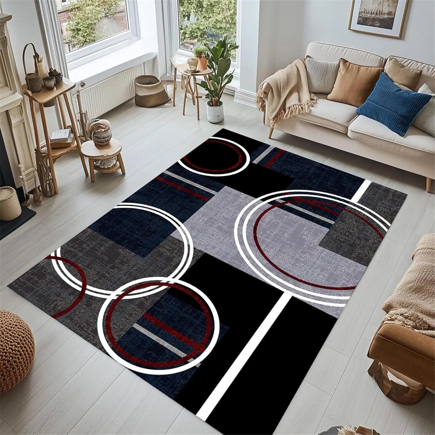 tapis moderne multicolore