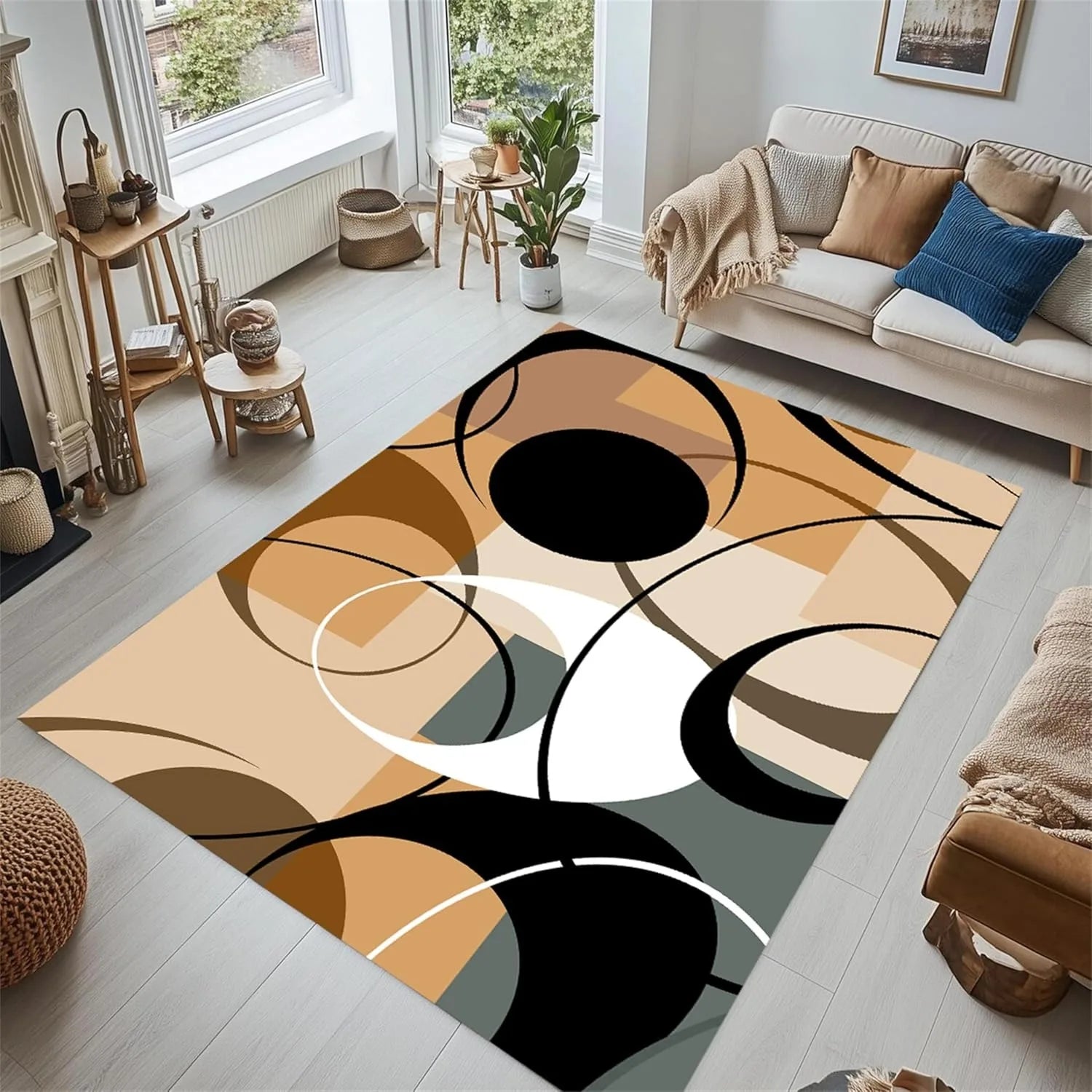 tapis moderne multicolore