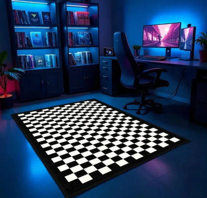 tapis moderne noir et blanc