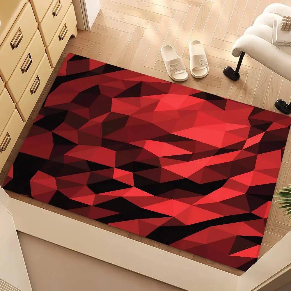tapis moderne rouge et noir