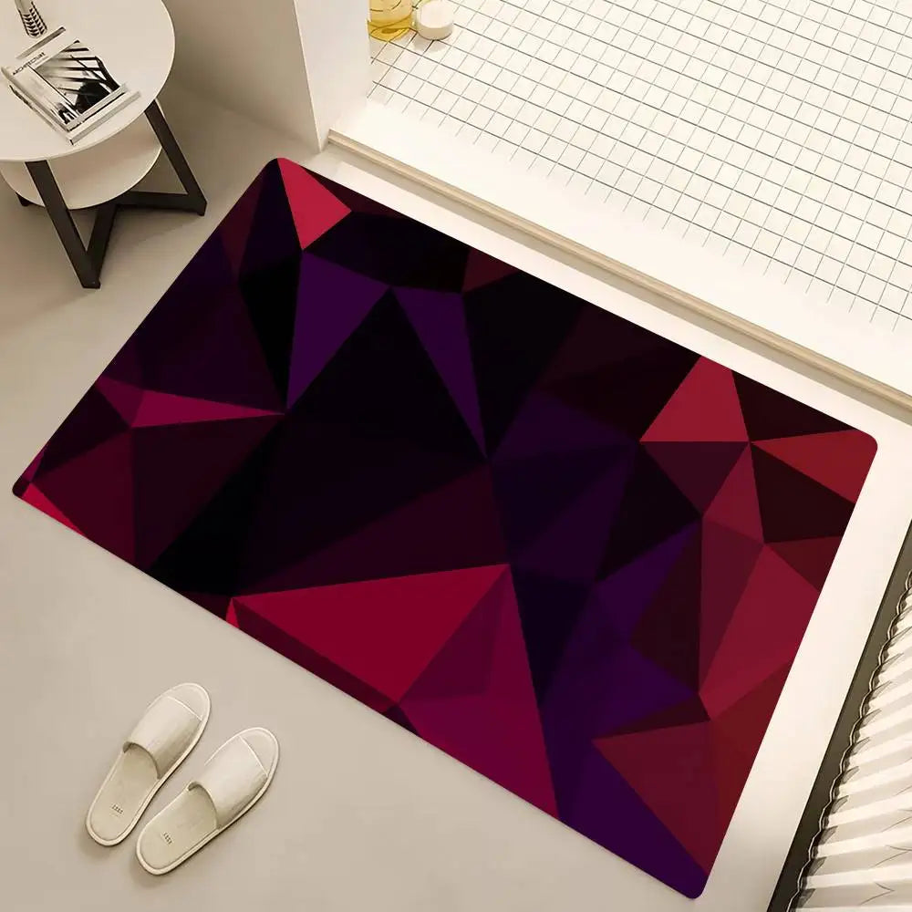tapis moderne rouge et noir