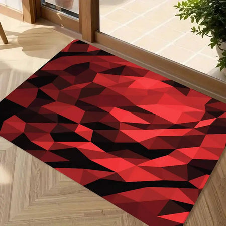 tapis moderne rouge et noir