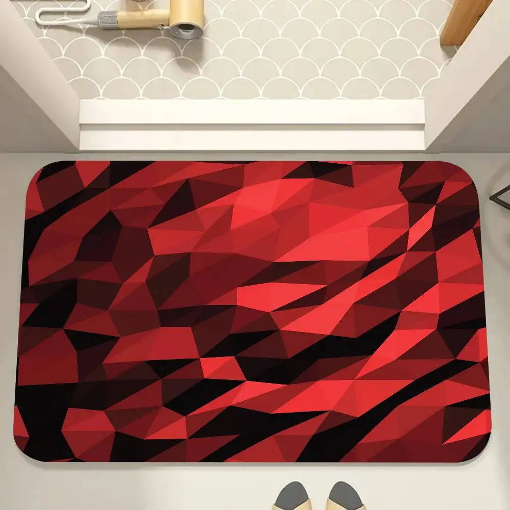 tapis moderne rouge et noir