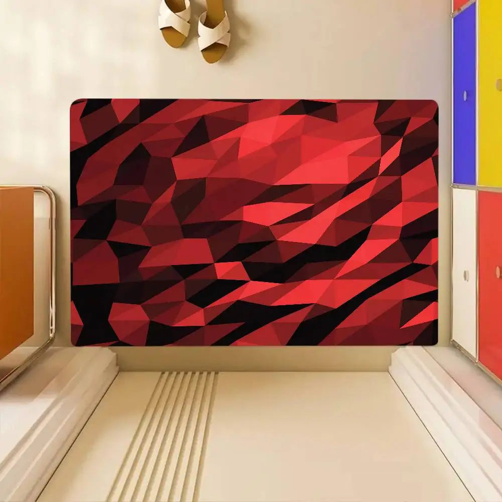 tapis moderne rouge et noir