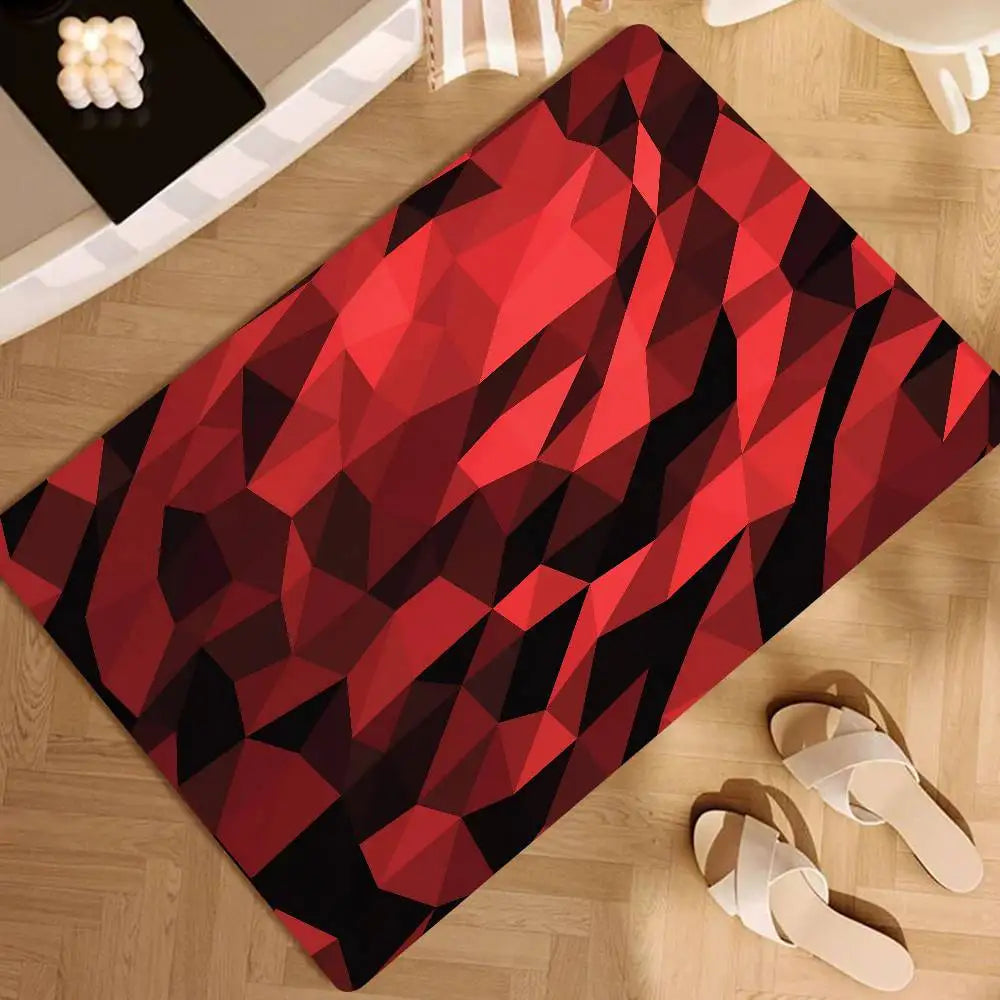 tapis moderne rouge et noir