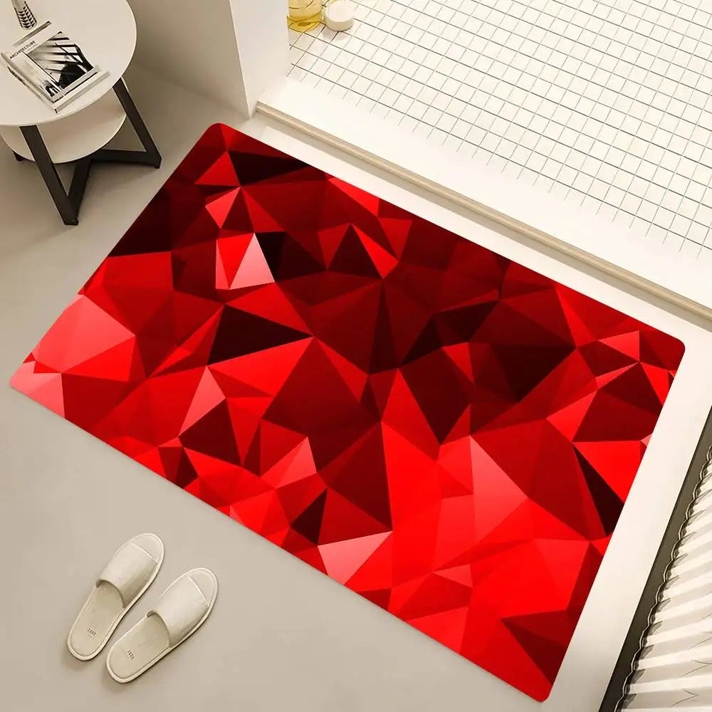 tapis moderne rouge et noir