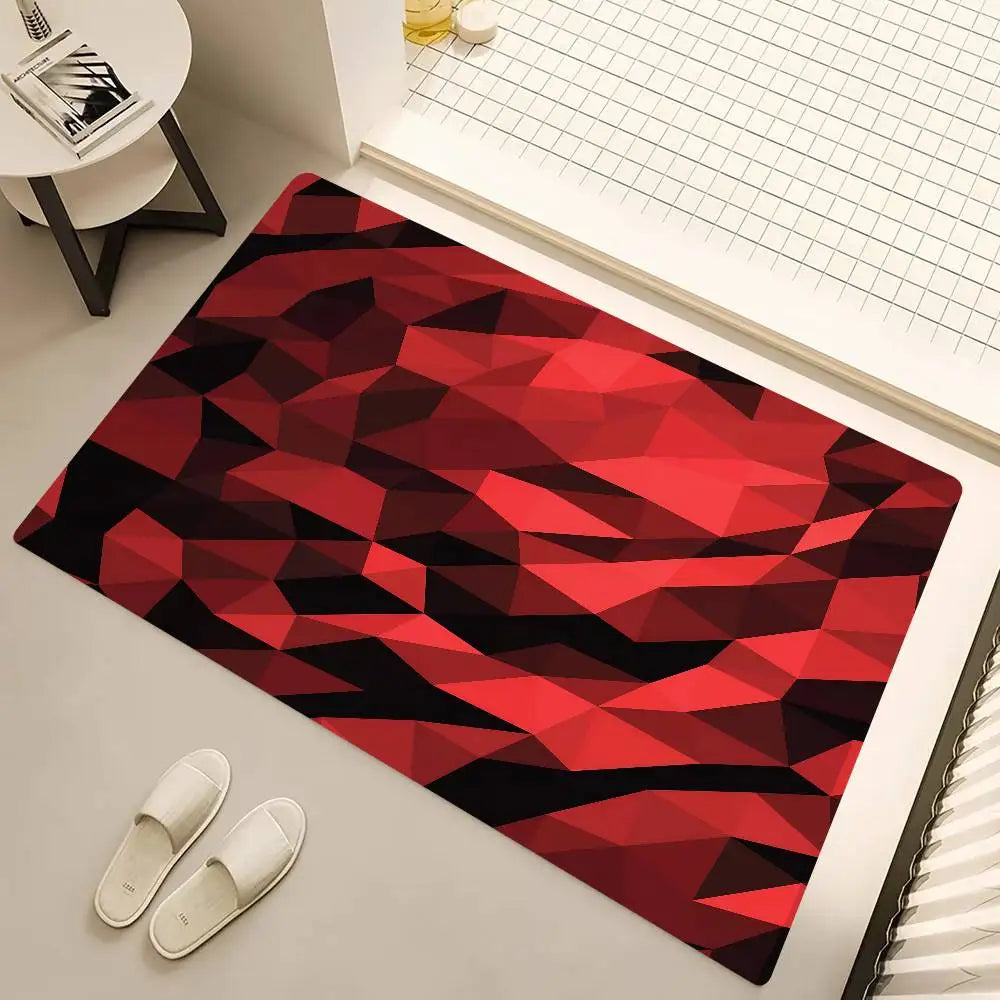 tapis moderne rouge et noir