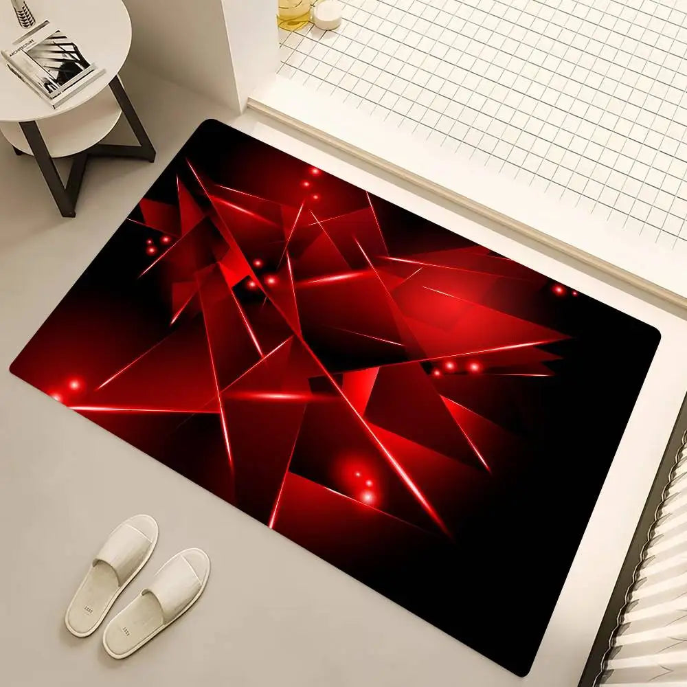 tapis moderne rouge et noir