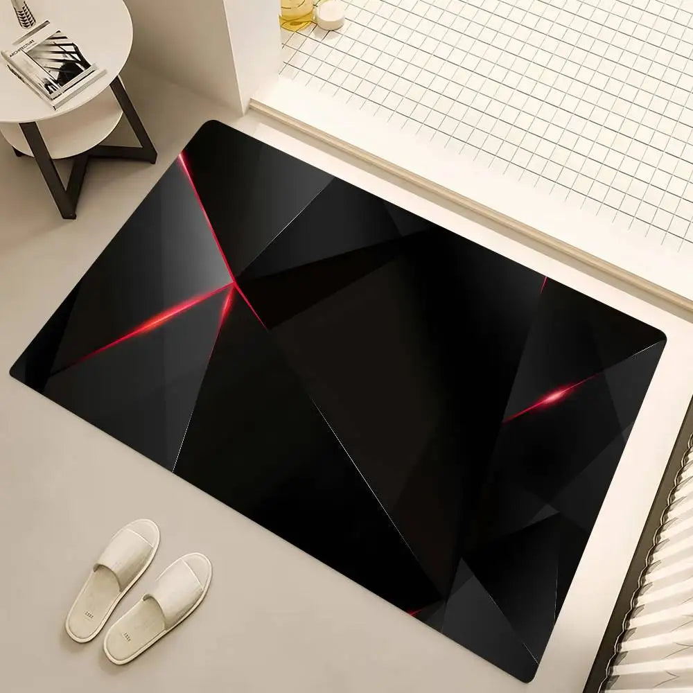 tapis moderne rouge et noir