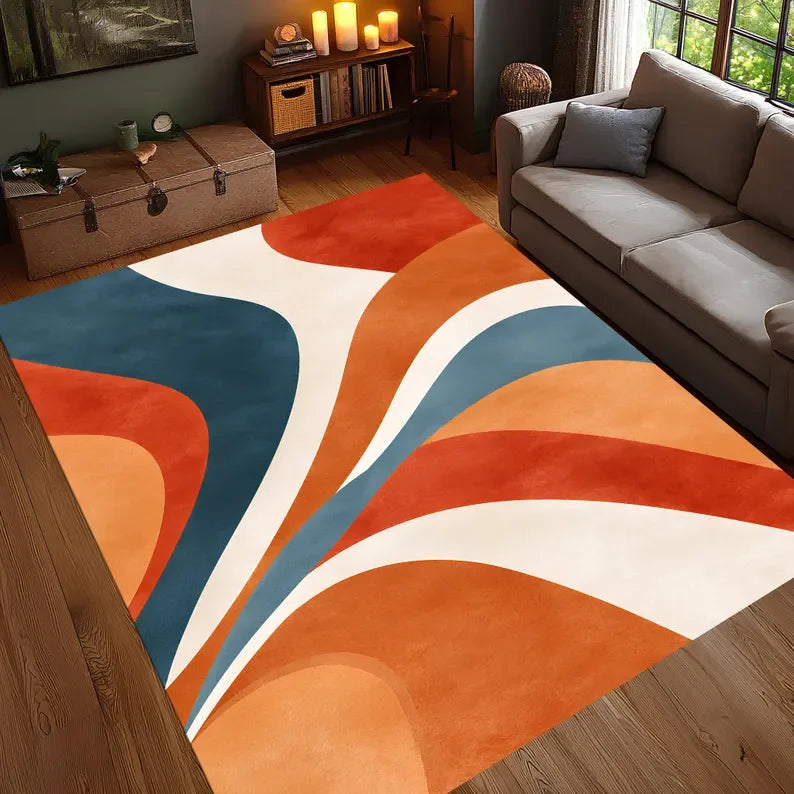 tapis moderne terracotta