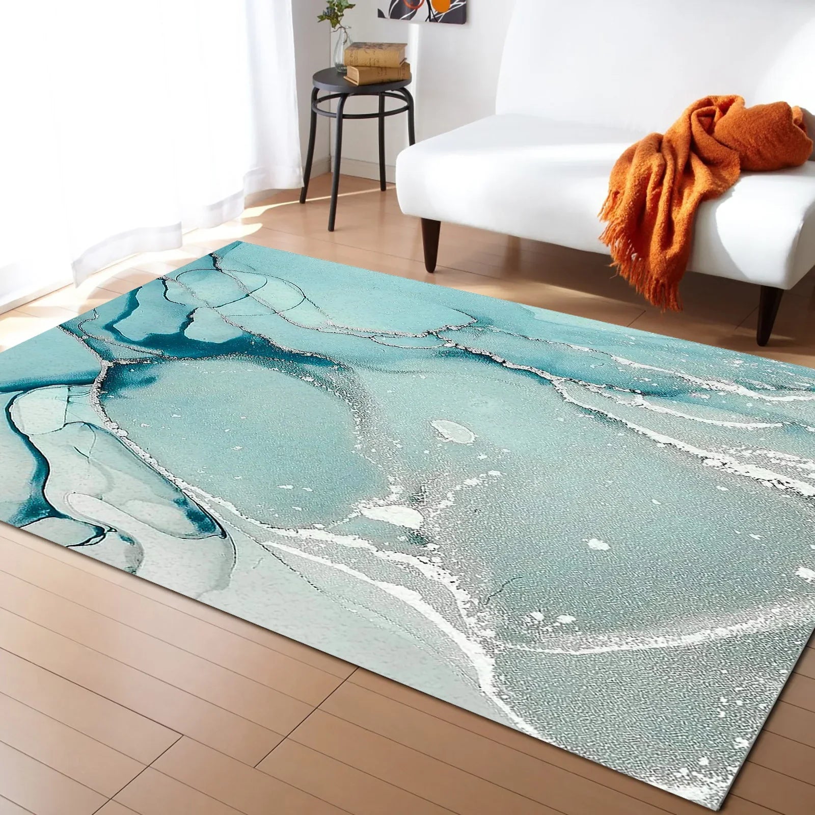 tapis moderne turquoise
