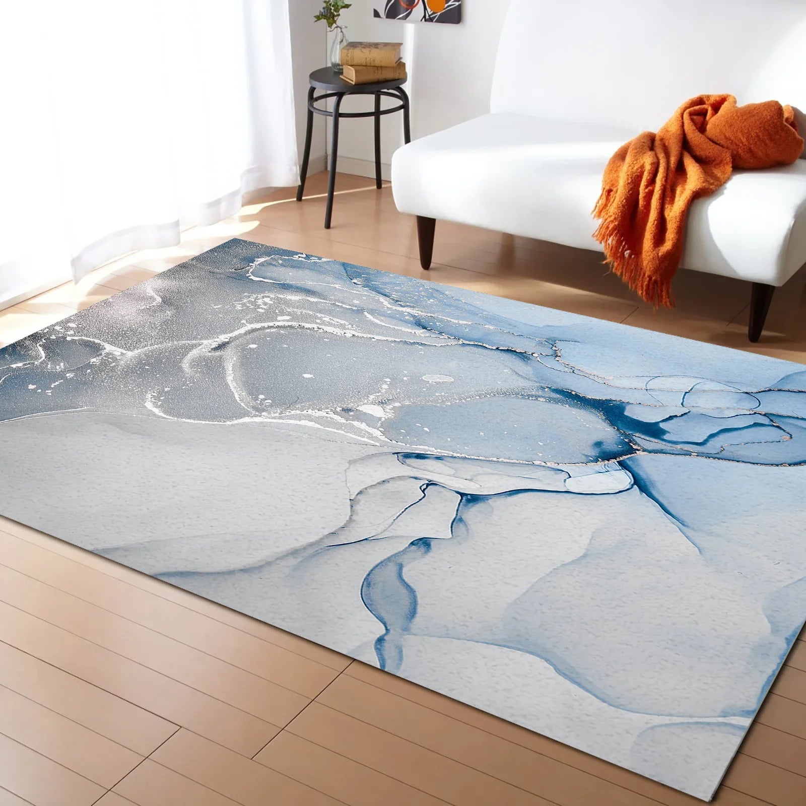 tapis moderne turquoise