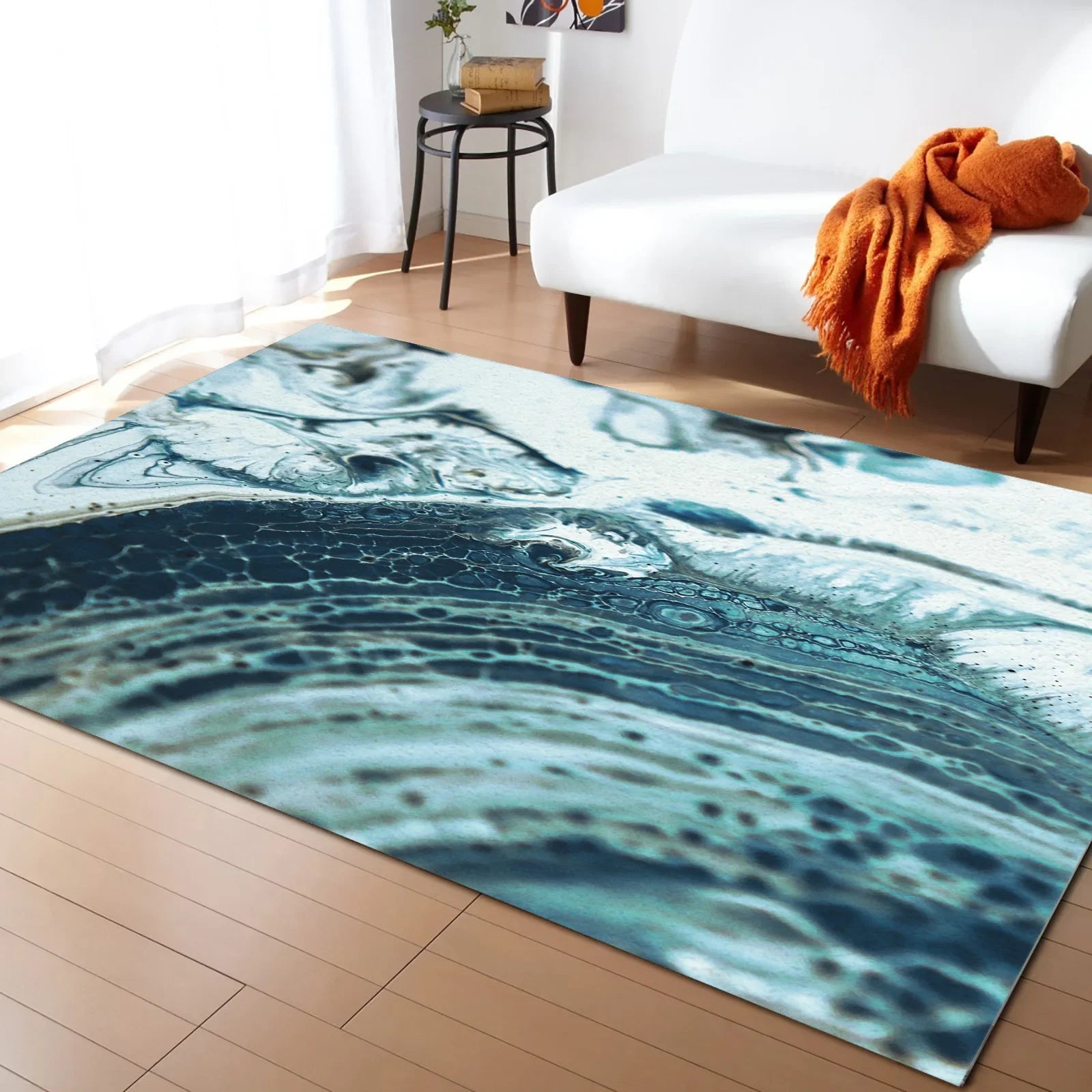 tapis moderne turquoise