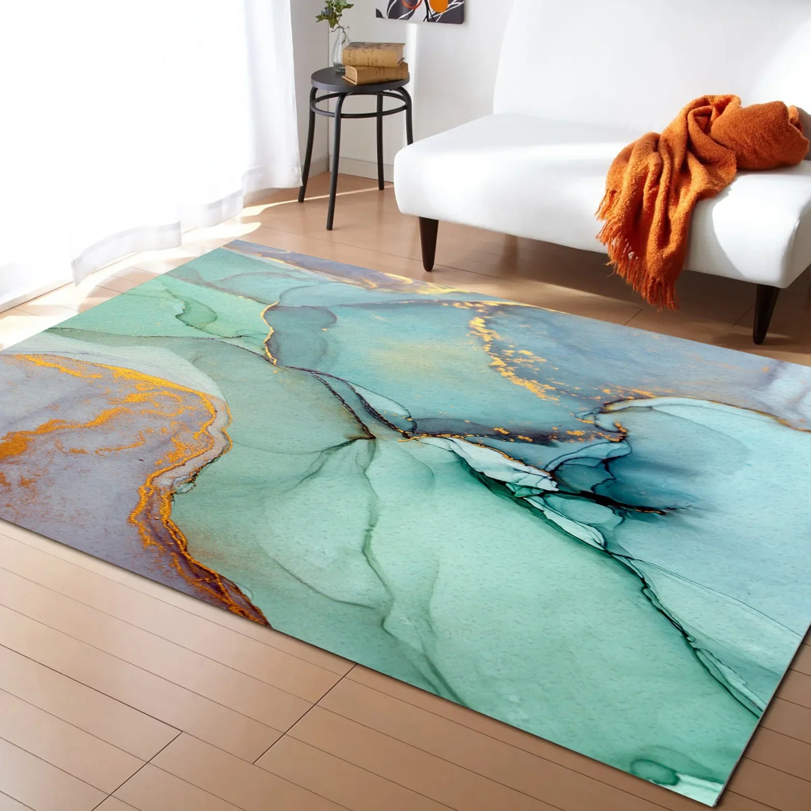 tapis moderne turquoise
