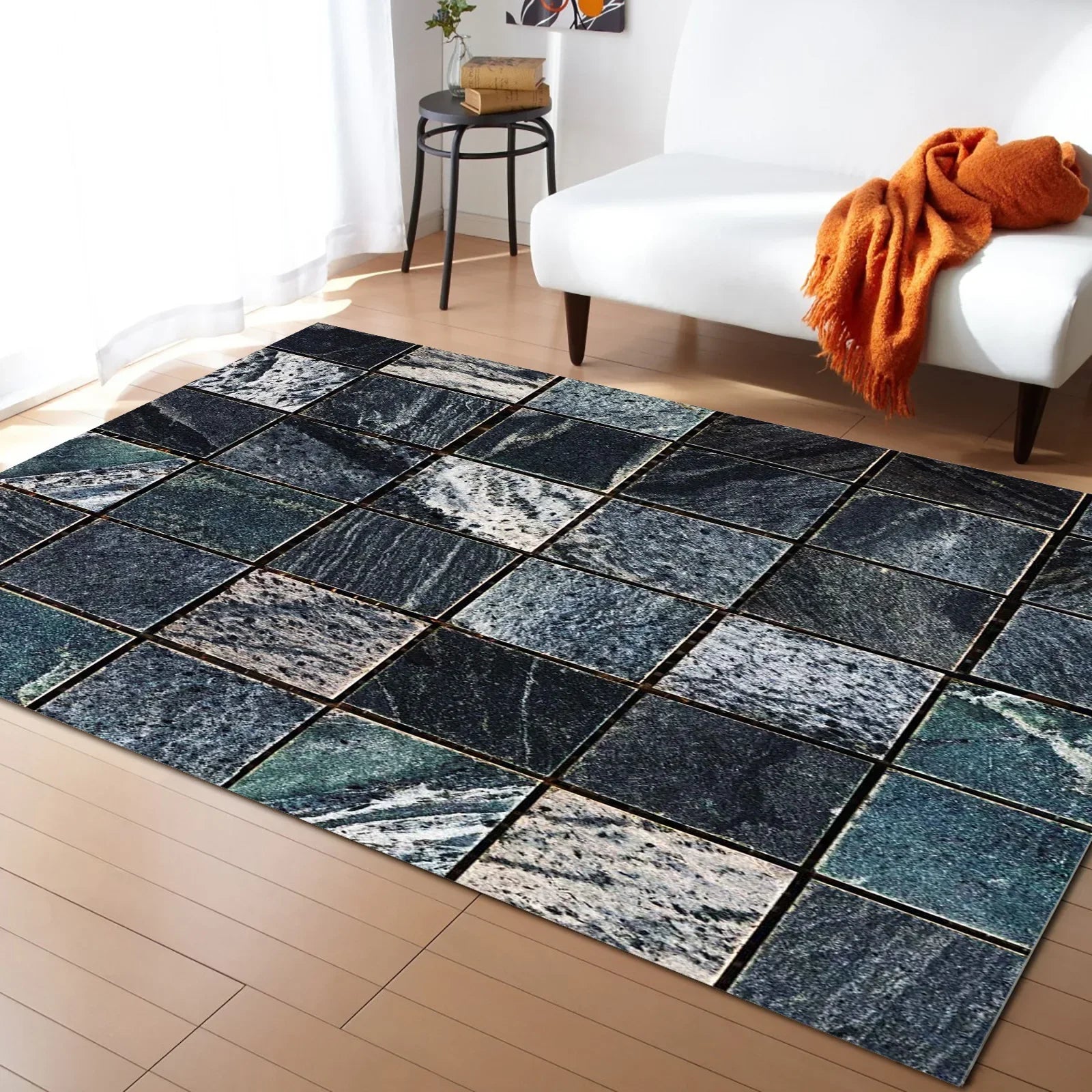 tapis moderne turquoise
