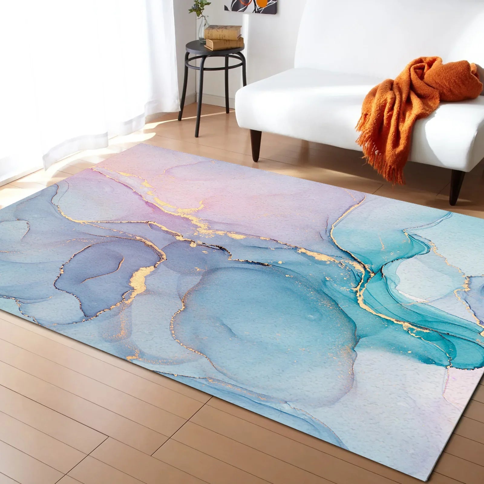 tapis moderne turquoise