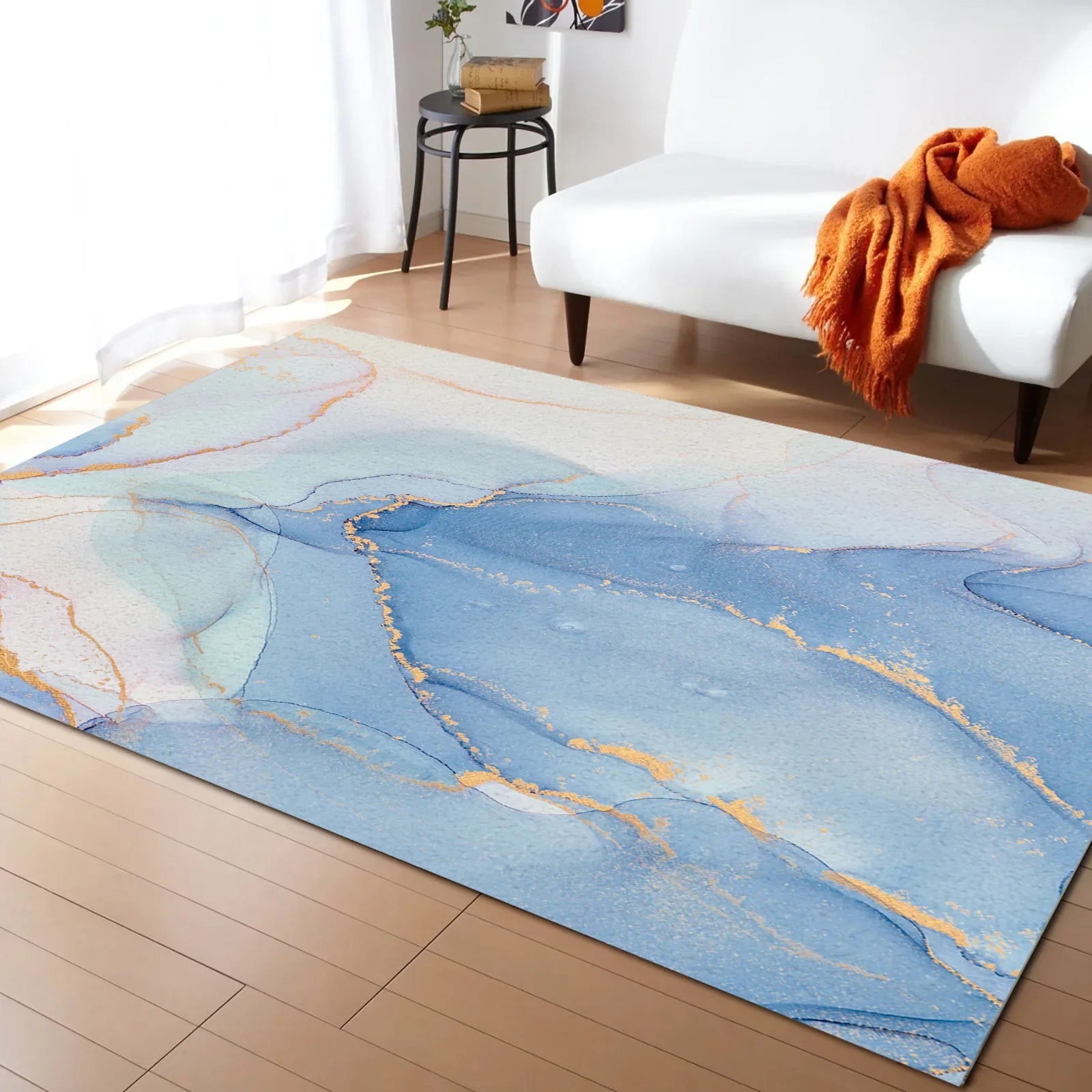 tapis moderne turquoise
