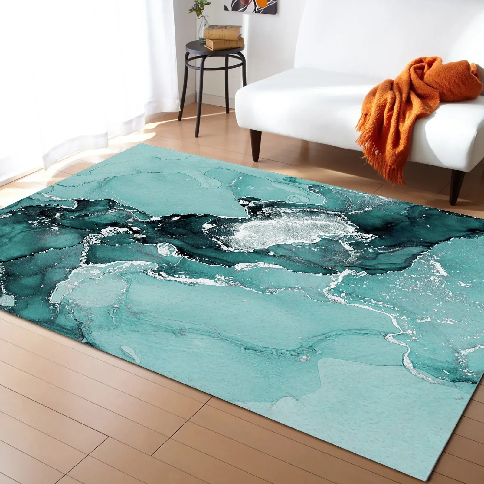 tapis moderne turquoise