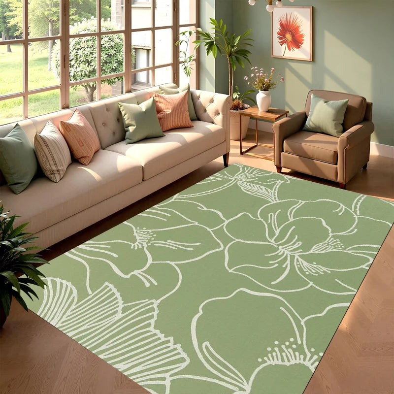 tapis moderne vert et gris
