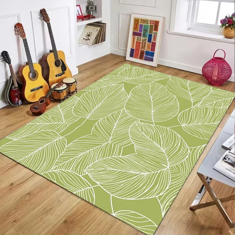 tapis moderne vert et gris