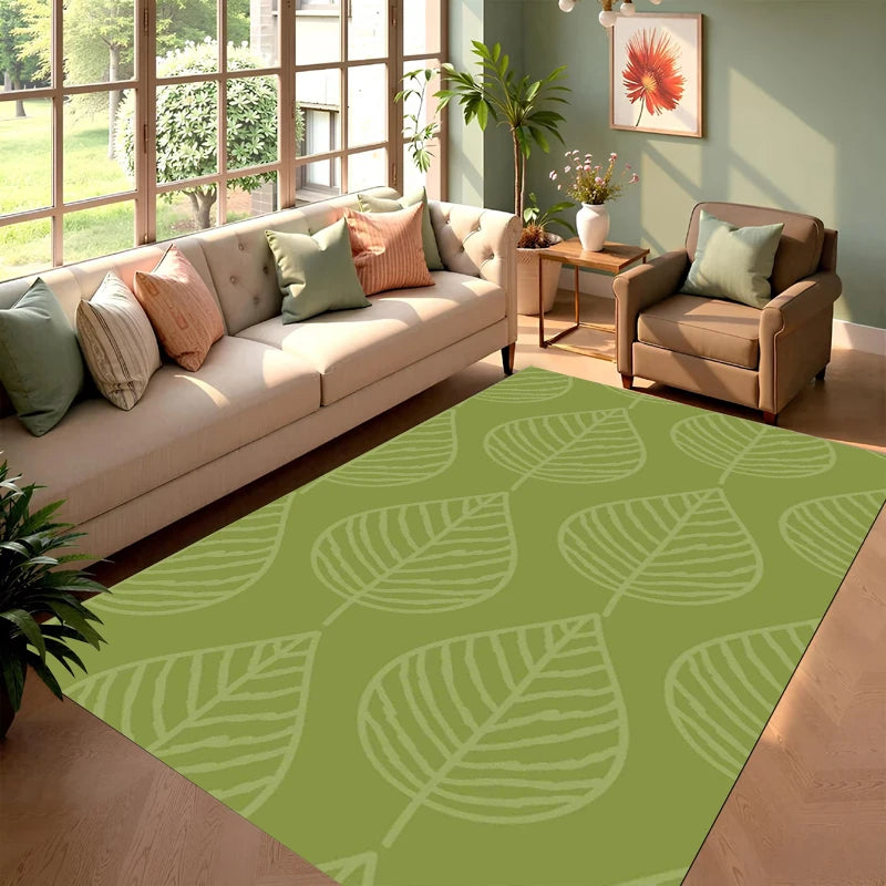 tapis moderne vert et gris