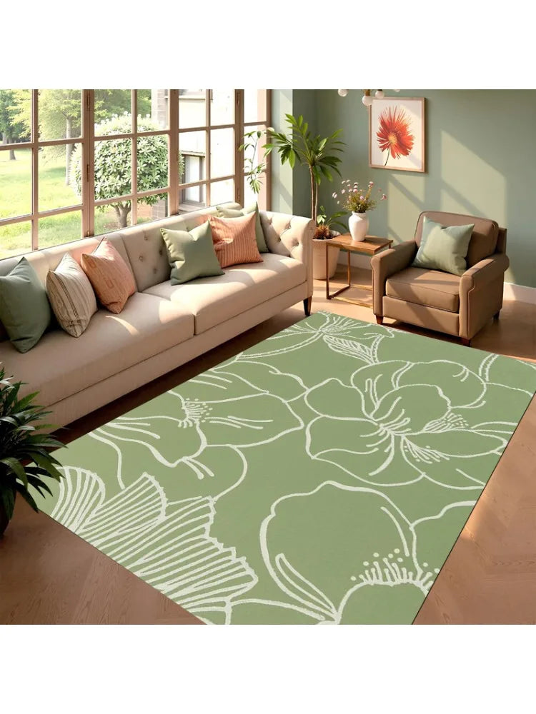 tapis moderne vert et gris