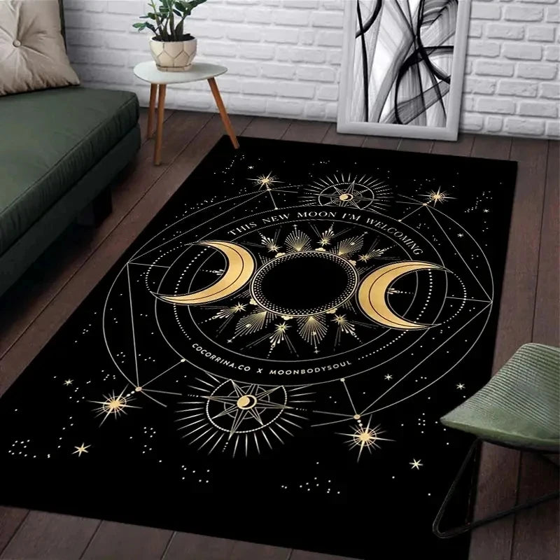tapis noir moderne