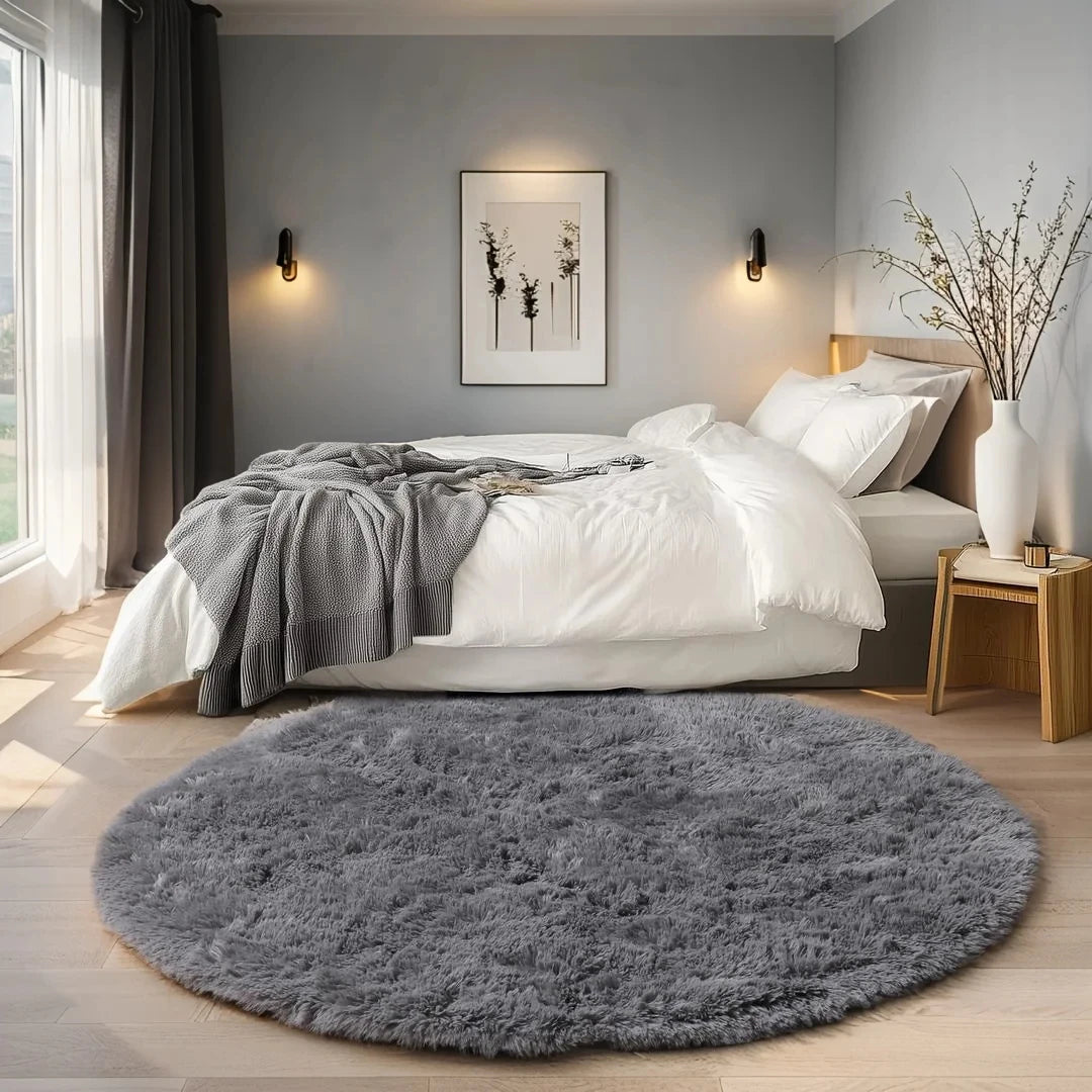 tapis rond gris moderne