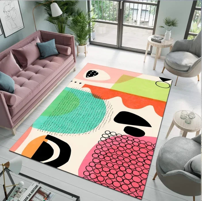 tapis salon moderne coloré