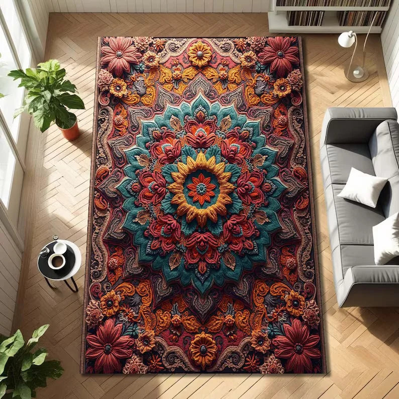 tapis salon moderne coloré